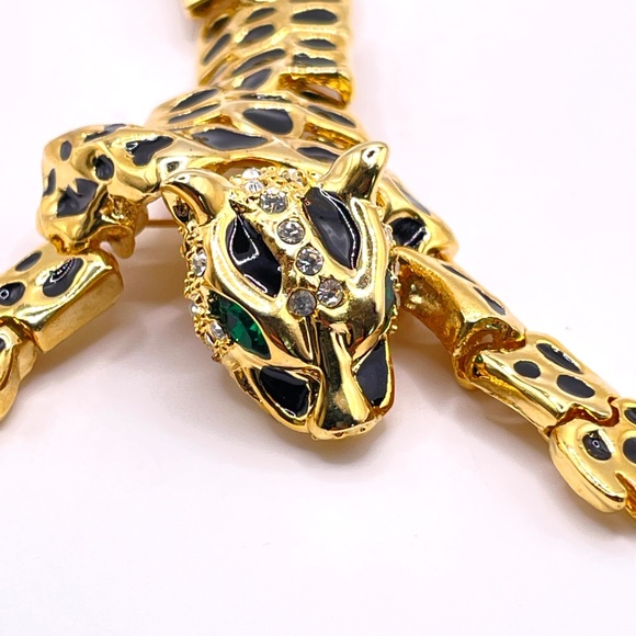 Vintage Leopard Shoulder Brooch 7 1/2" Articulating - Picture 13 of 13